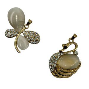 🔵 NWT Butterfly and Swan Pendants Bijoux by Meera
